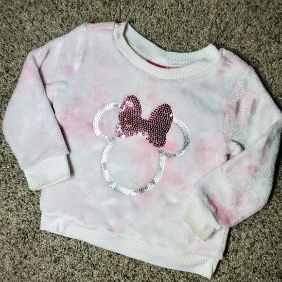 Disney Junior Pink Minnie Mouse Fleece Pullover Sweatshirt 18m - Picture 8 of 9
